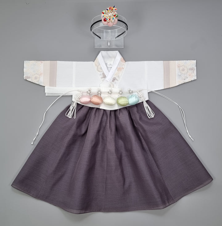 Hanbok Boy Girl Baby Korea Traditional Clothing Set First Birthday Celebration Party 100th Birth Celebration 1–15 years Dark Gray HGB207