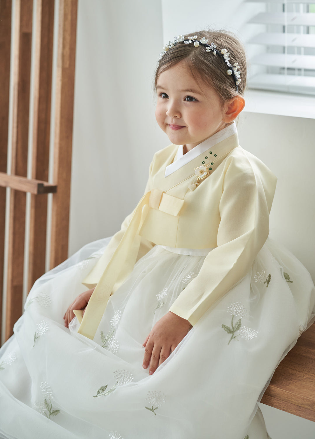 Hanbok Dress Girl Baby Korea Traditional Clothing Set First Birthday Celebration Party Celebration 100th Days Baikil Pastel Yellow 1–8 Years Dress OS107