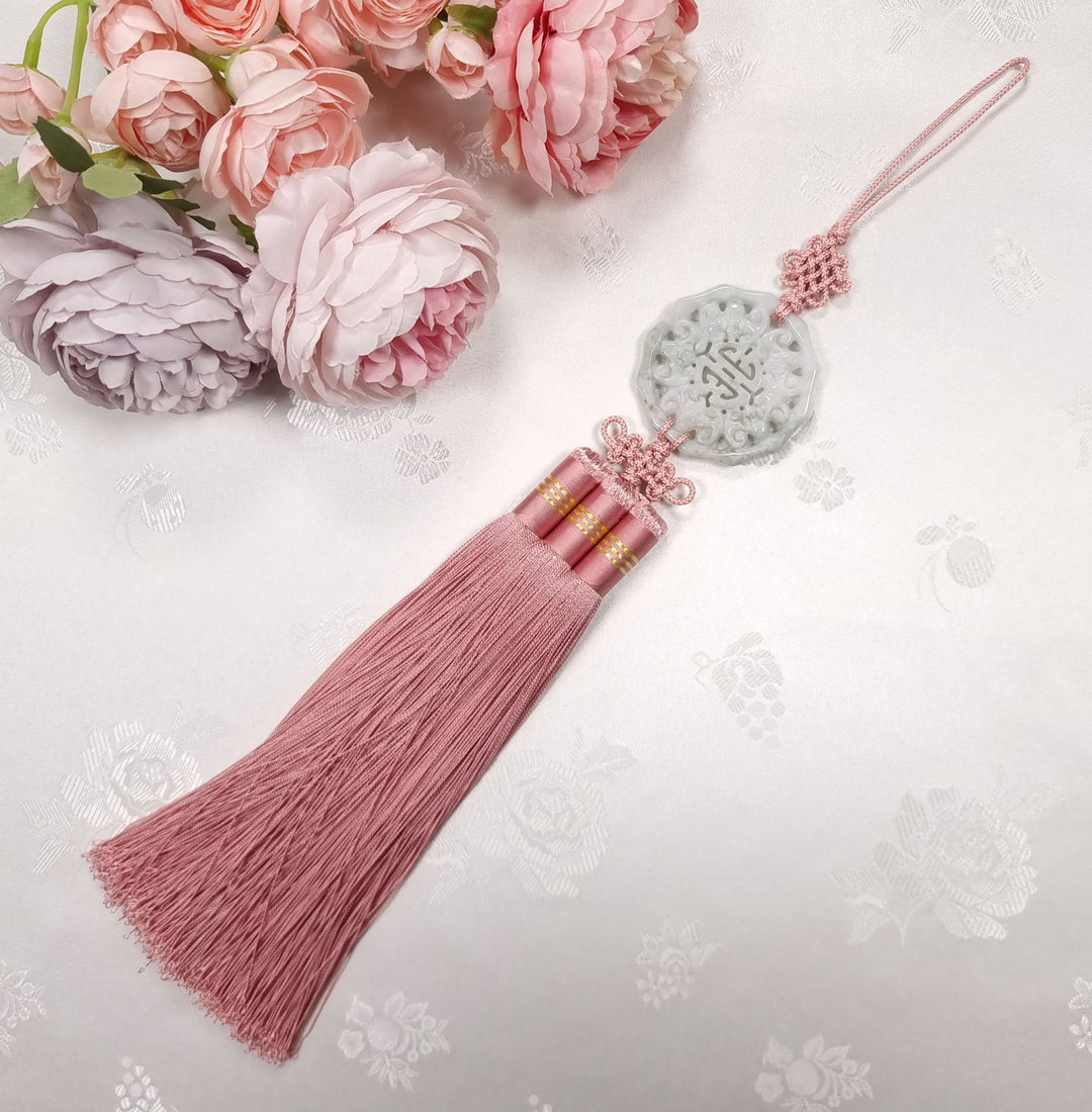 Hanbok Accessory Norigae 노리개 Baby Girl Boy Ornament Real Jade Tassel 35 cm JTN117