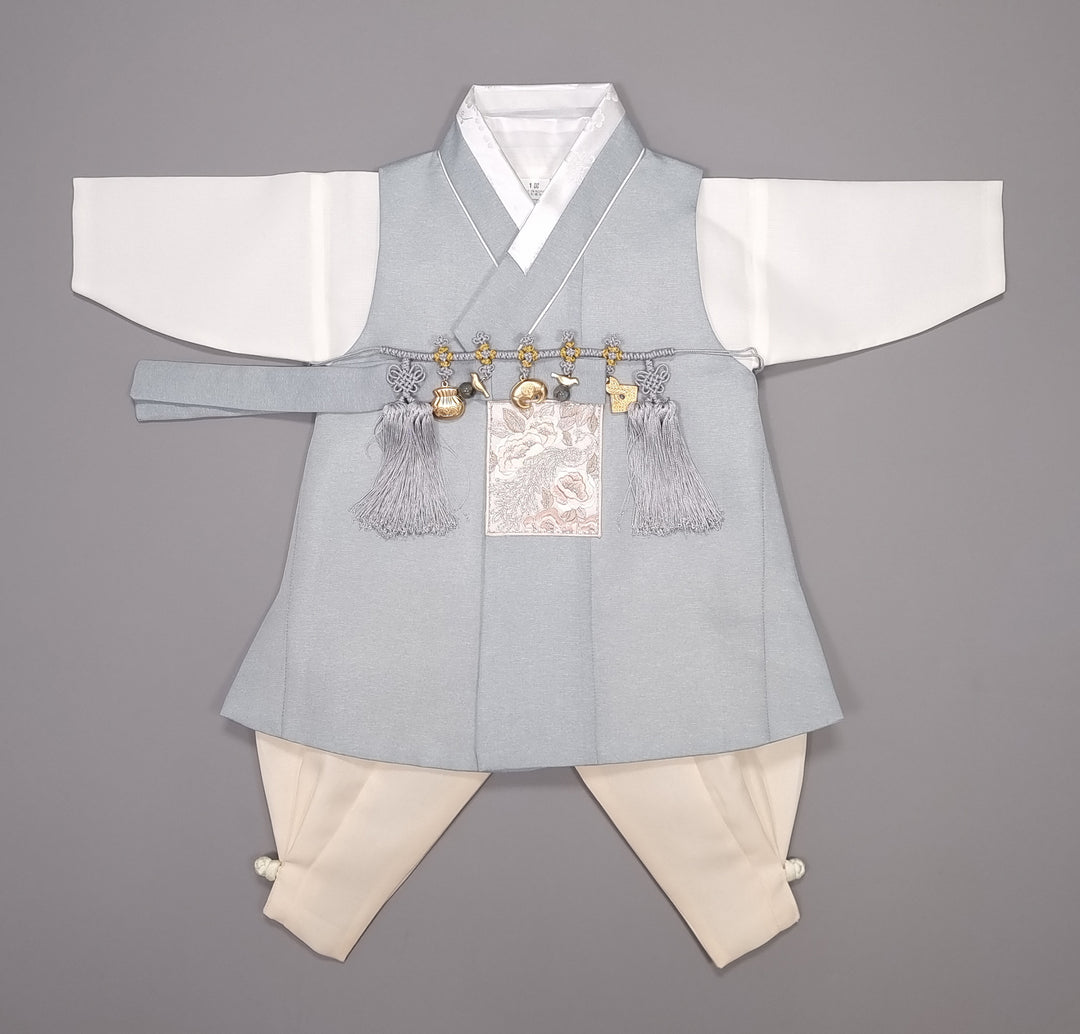 Hanbok Boy Baby Korea Traditional Clothing Set First Birthday Celebration Party 100th Birth Celebration 1–15 years Baby Blue HGB110