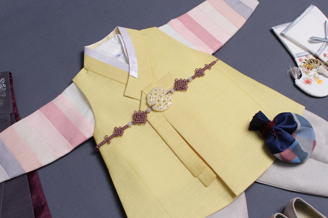 Korean Traditional Boy Baby Hanbok Dol Baikil Party Celebration 100th Days 1-10 Years Yellow DDB122