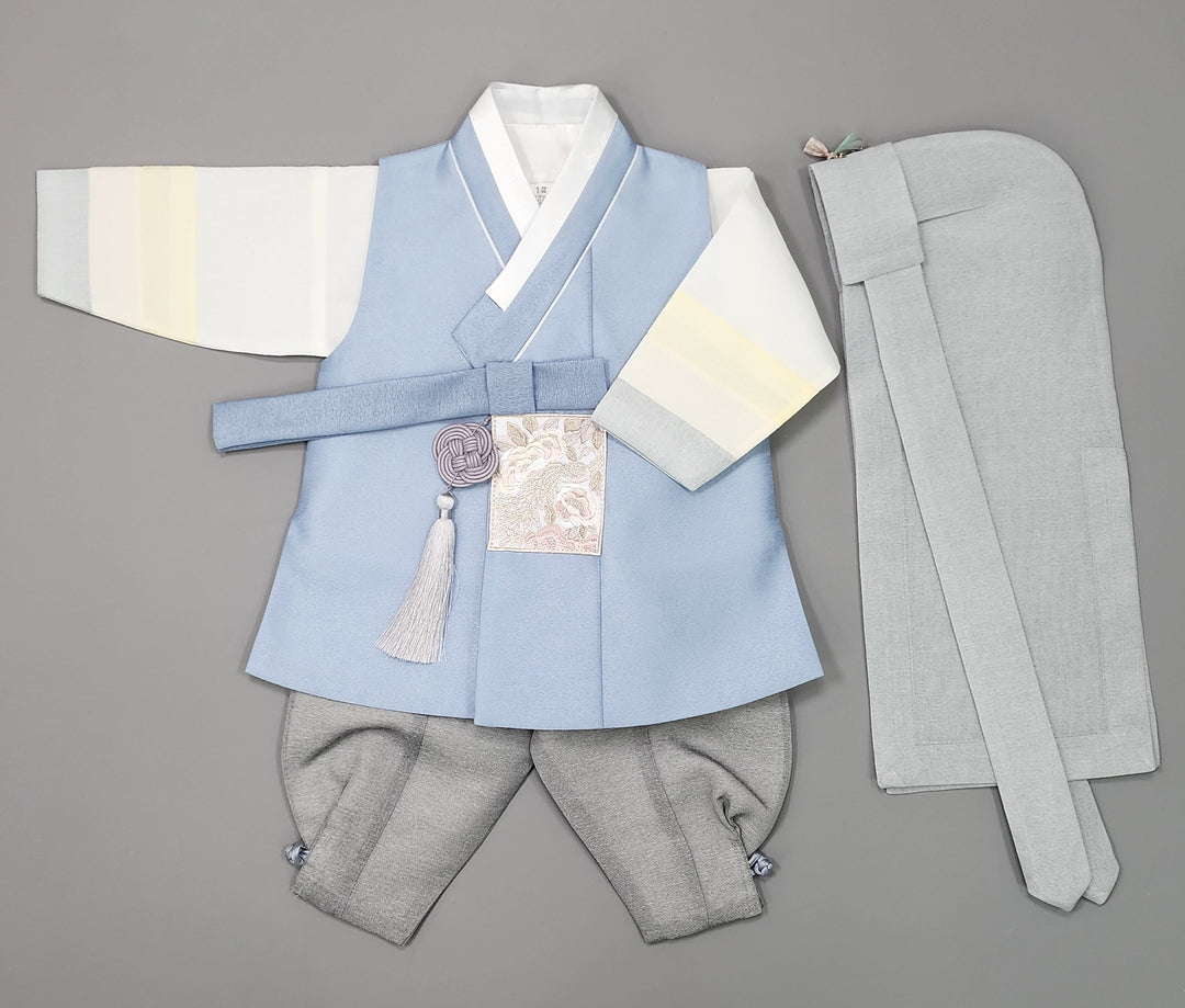 Korean Traditional Boy Baby Hanbok Dol Baikil Party Celebration 100th-15 Ages Blue JYB102