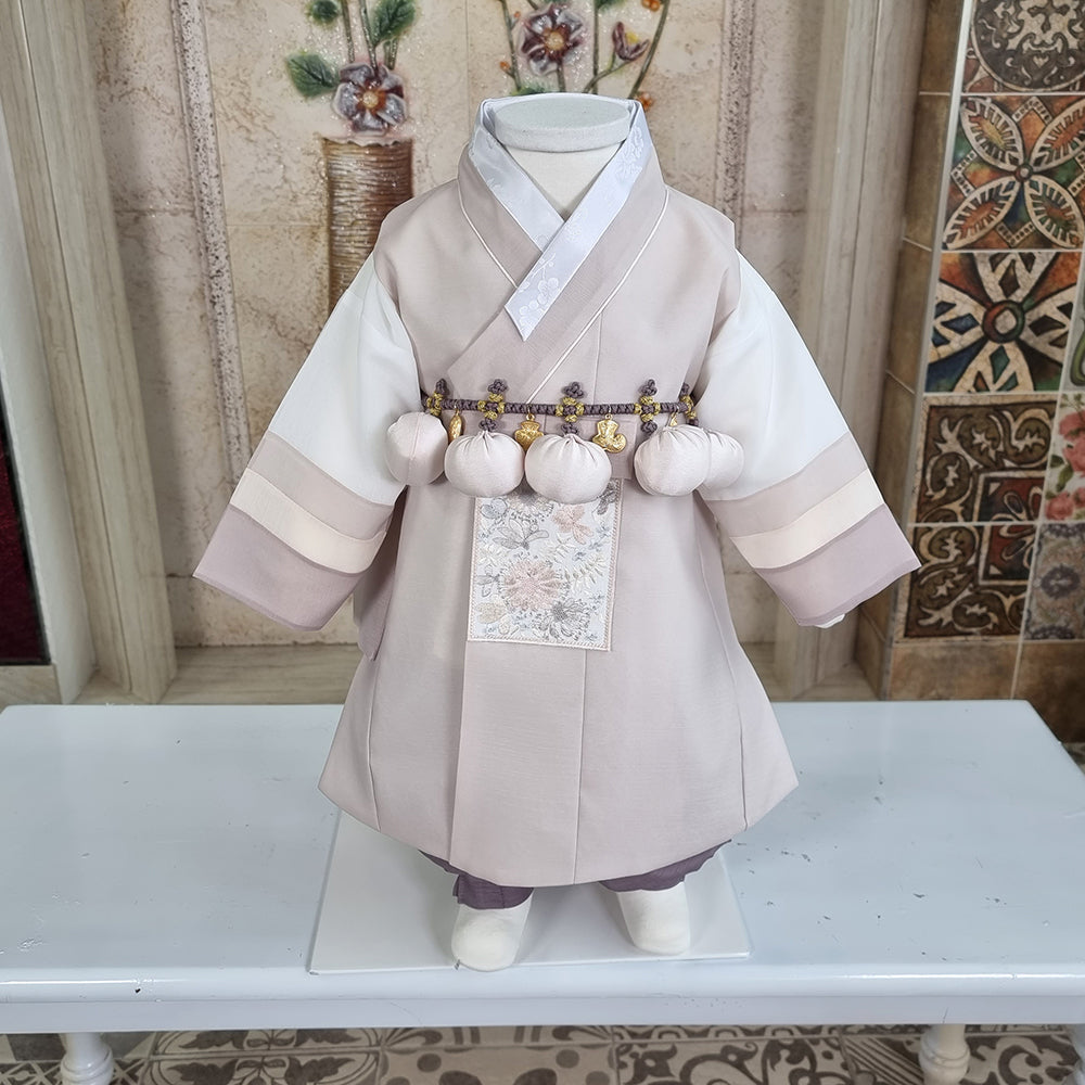 Hanbok Boy Girl Baby Korea Traditional Clothing Set First Birthday Celebration Party 100th Birth Celebration 1–15 years Beige HGB206