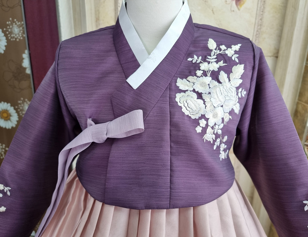 Korean Traditional Woman Personal Custom Hanbok Wedding Party Ceremony Purple Pink Hanbok Skirt Mom Grandmom Hanbok OSW139