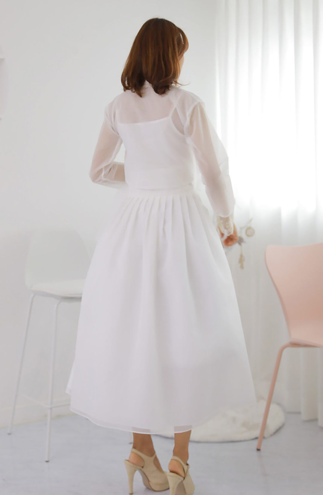 Korean Modern Daily Hanbok Casual Modernized Party Celebration Dress Top Jeogori Skirt White Korean Letter Design SSN001