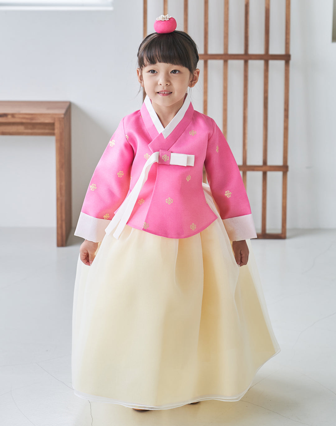 Hanbok Girl Baby Korea Traditional Clothing Set First Birthday Celebration Party 100th Birth Celebration 1-10 years Pink Yellow