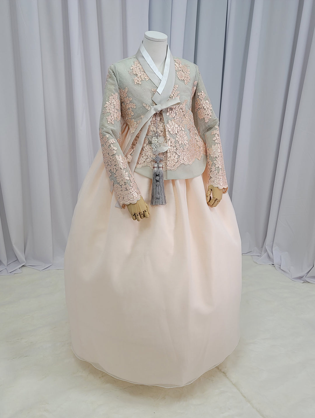 Korean Traditional Fancy Woman Personal Custom Hanbok Wedding Party Ceremony Mom Daughter Couple Look Lace Hanbok OSF137