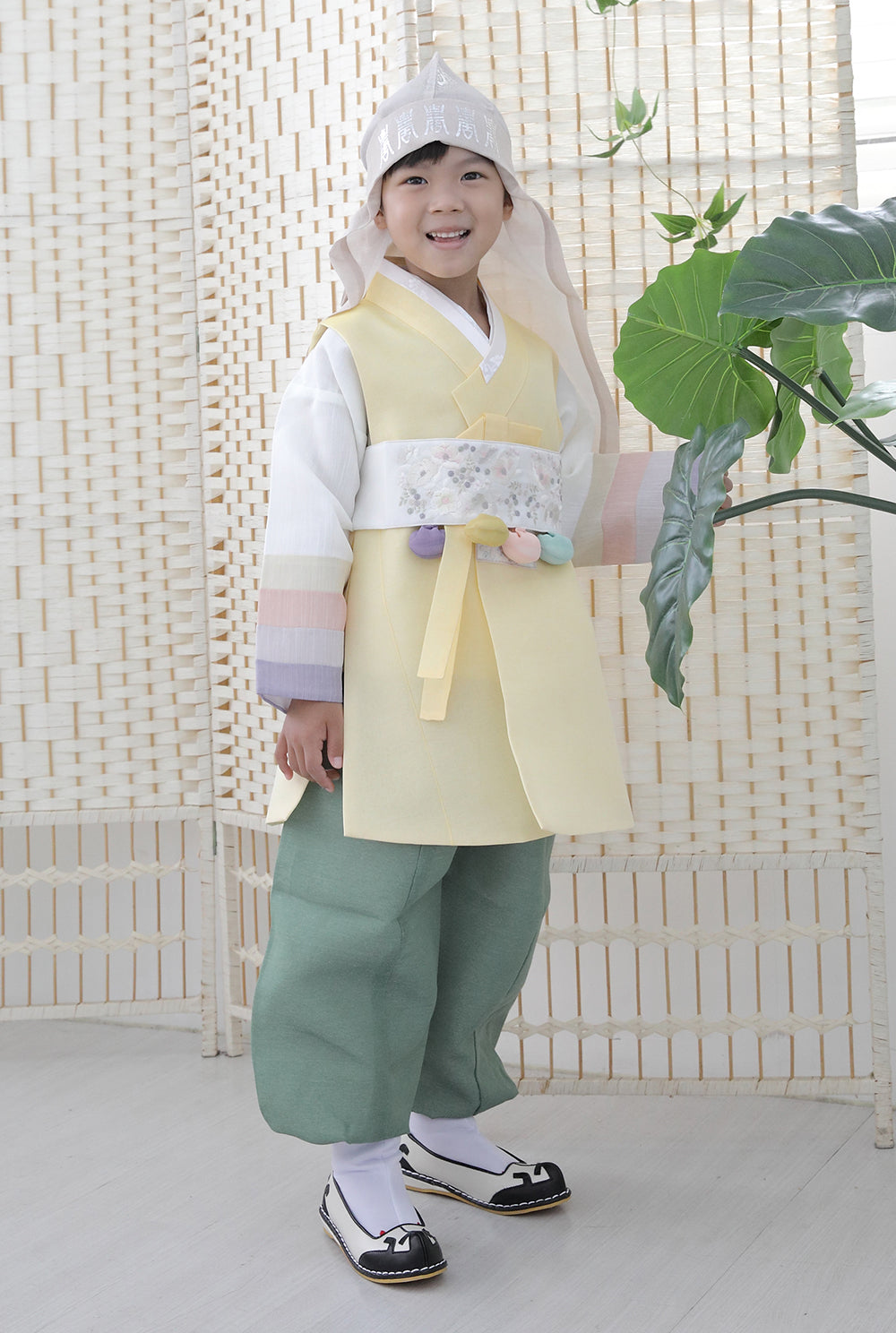 Korean Traditional Boy Baby Hanbok Dol Baikil Party Celebration 100th-10 Years Yellow DDB116