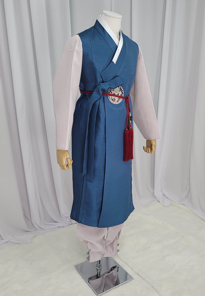 Korean Traditional Man Male Personal Custom Hanbok&nbsp; Royal Blue Dad Son Couple Wedding Party Ceremony OSM151