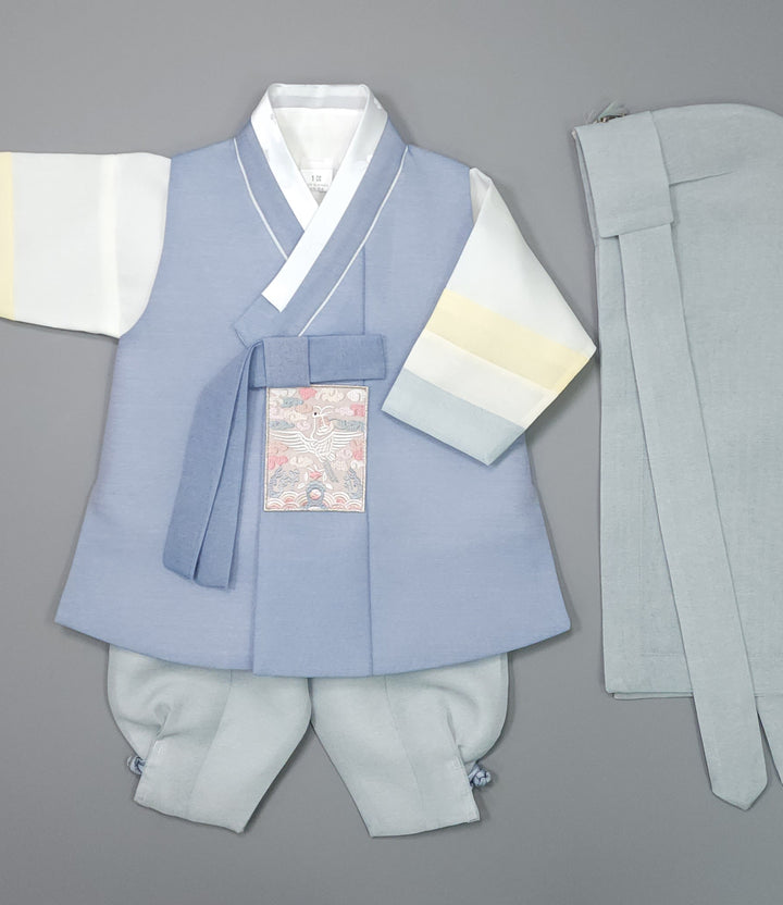 Korean Traditional Boy Baby Hanbok Dol Baikil Party Celebration 100th-15 Ages Blue JYB105