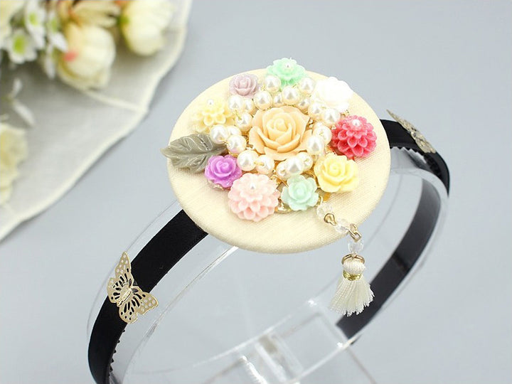 Girl's Hanbok Hair Accessory BASSI head&nbsp; band Piece, Korea Traditional Flower J119