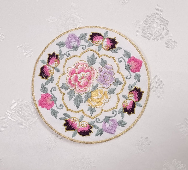 Korean Traditional Embroidery Patch Clothing DIY Accessory Flower Desing 15 cm BAP008