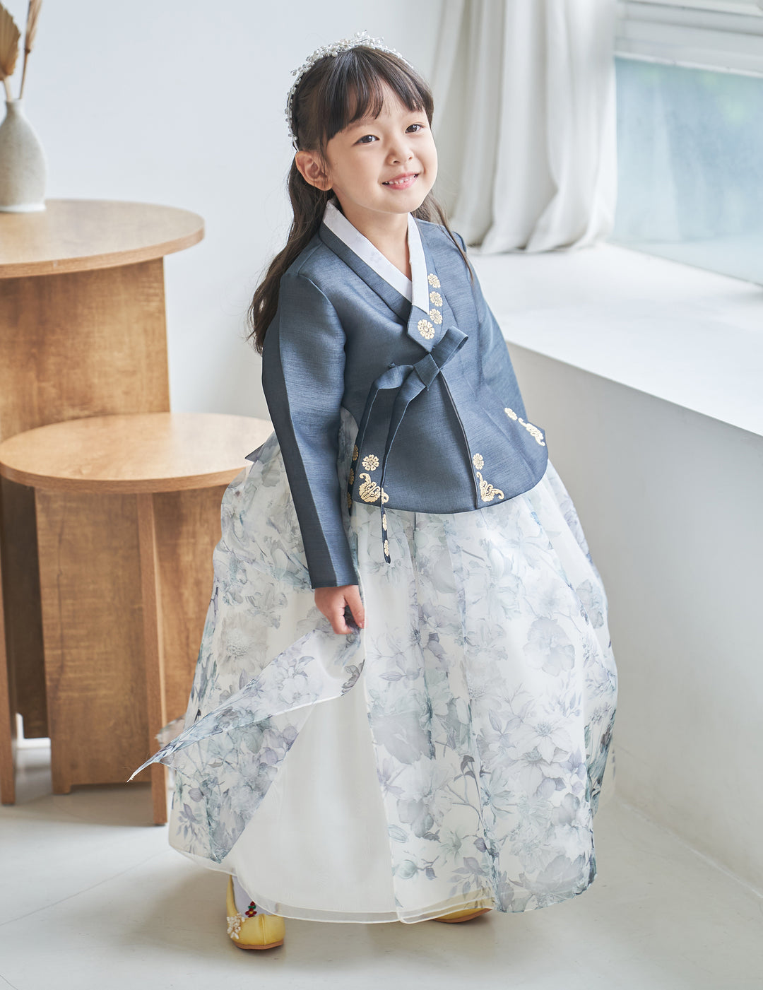 Hanbok Girl Baby Korea Traditional Clothing Set First Birthday Celebration Party Celebration 1-8 years Green Flower