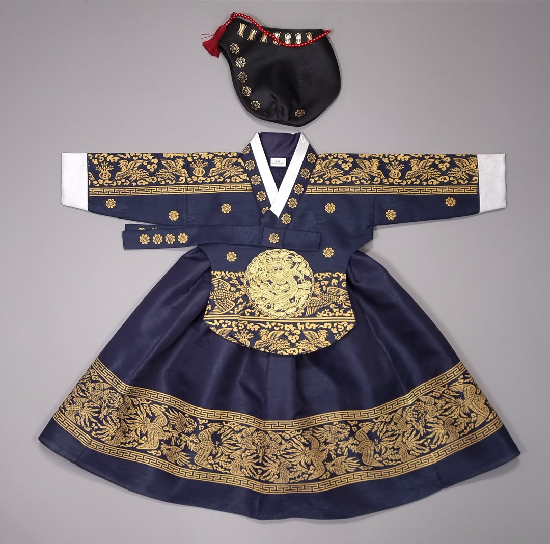 Hanbok Dress Girl Baby Korea Traditional Clothing Set First Birthday Celebration Party 100th Birth1–15 years Gold Print HG134