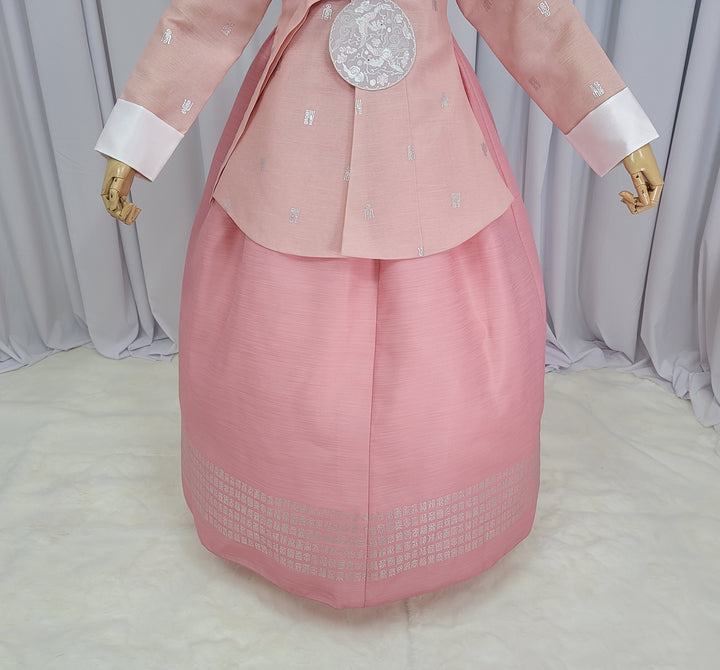 Korean Traditional Woman Personal Custom Hanbok Wedding Party Ceremony High Quality Print Dangui 당의 Queen Princess Design Hanbok Pink OSW148