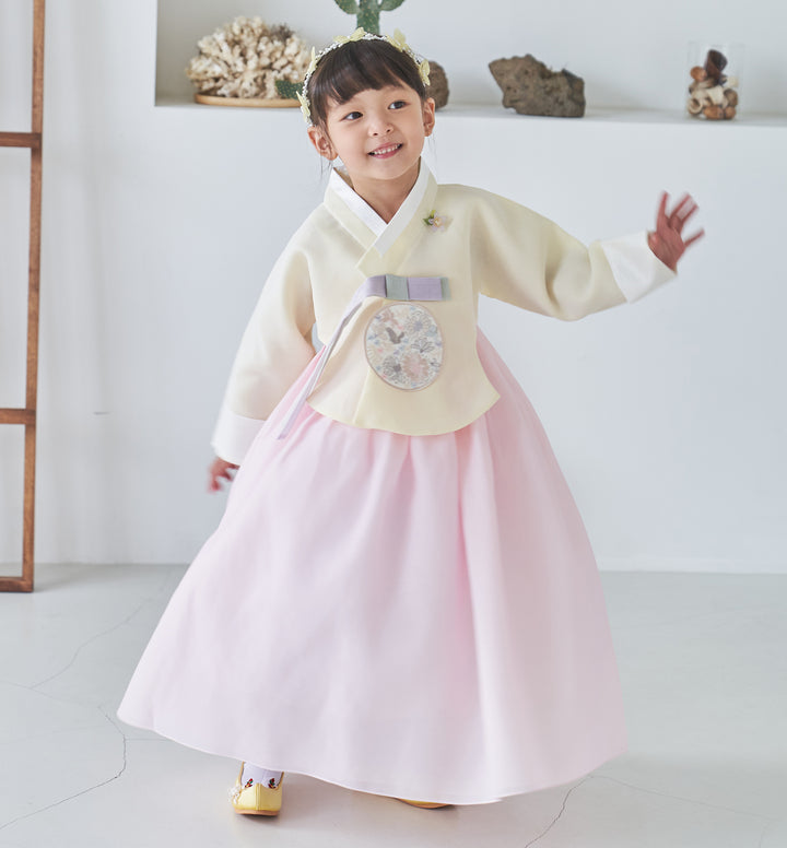 Hanbok Girl Baby Korea Traditional Clothing Set First Birthday Celebration Party 100th Birth Celebration 1-10 years Light Pink Yellow