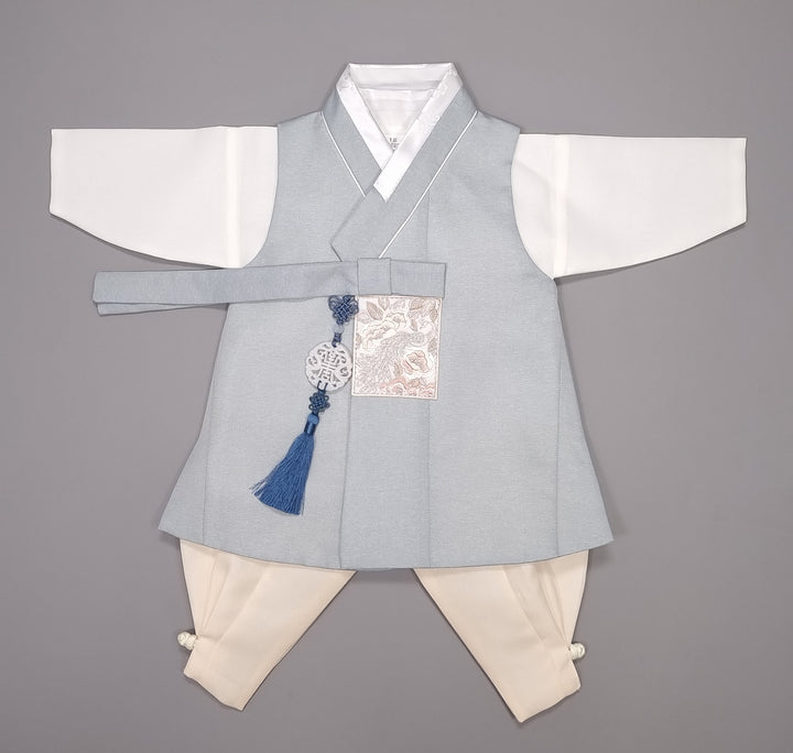 Hanbok Boy Baby Korea Traditional Clothing Set First Birthday Celebration Party 100th Birth Celebration 1–15 years Baby Blue HGB110