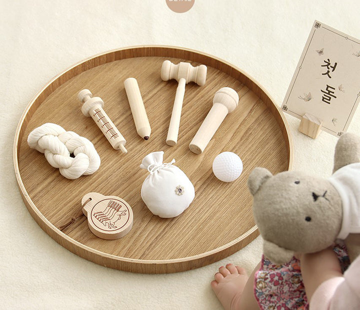 Korean 1st Birthday Dol Party Ceremony Wood Doljabi Kit 돌잡이 세트8 Items