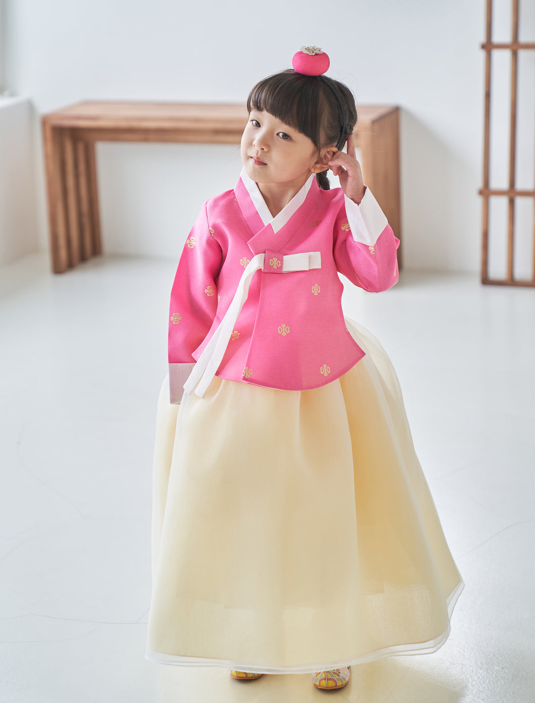 Hanbok Girl Baby Korea Traditional Clothing Set First Birthday Celebration Party 100th Birth Celebration 1-10 years Pink Yellow