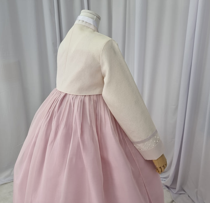 Woman Hanbok Dress Korea Traditional clothes Set Wedding Ceremony Birthday Custom-Made Pink Skirt OSW553