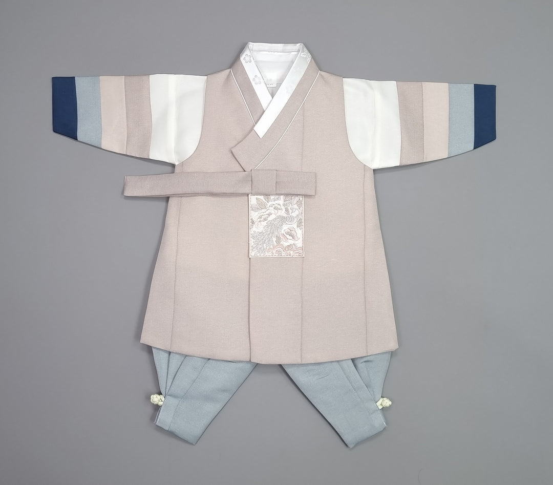 Hanbok Boy Baby Korea Traditional Clothing Set First Birthday Celebration Party 100th Birth Celebration 1–15 years Baby Beige Saekdong HGB109