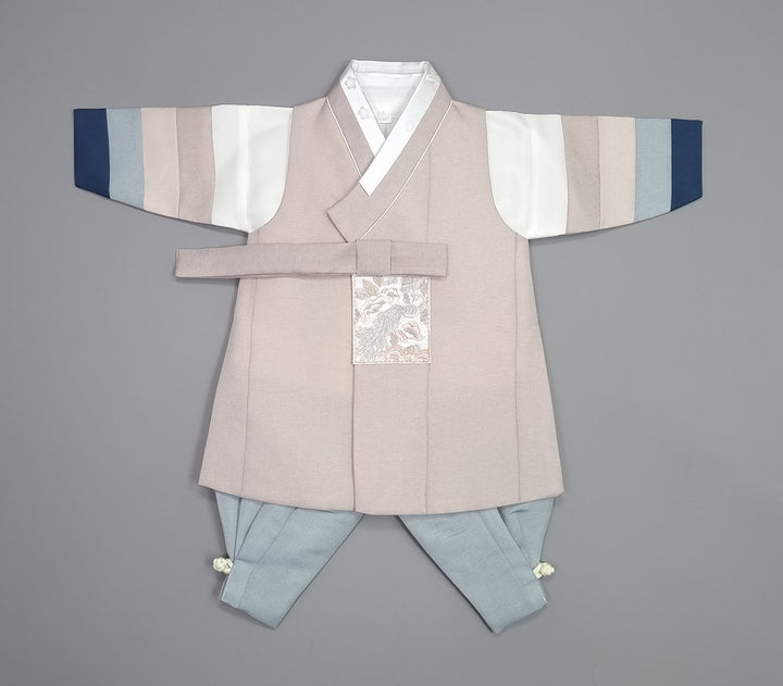 Hanbok Boy Baby Korea Traditional Clothing Set First Birthday Celebration Party 100th Birth Celebration 1–15 years Baby Beige Saekdong HGB109