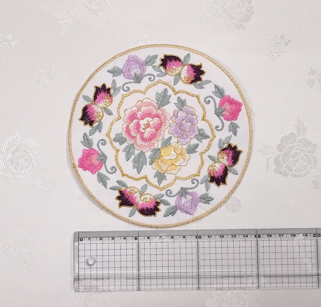 Korean Traditional Embroidery Patch Clothing DIY Accessory Flower Desing 15 cm BAP008