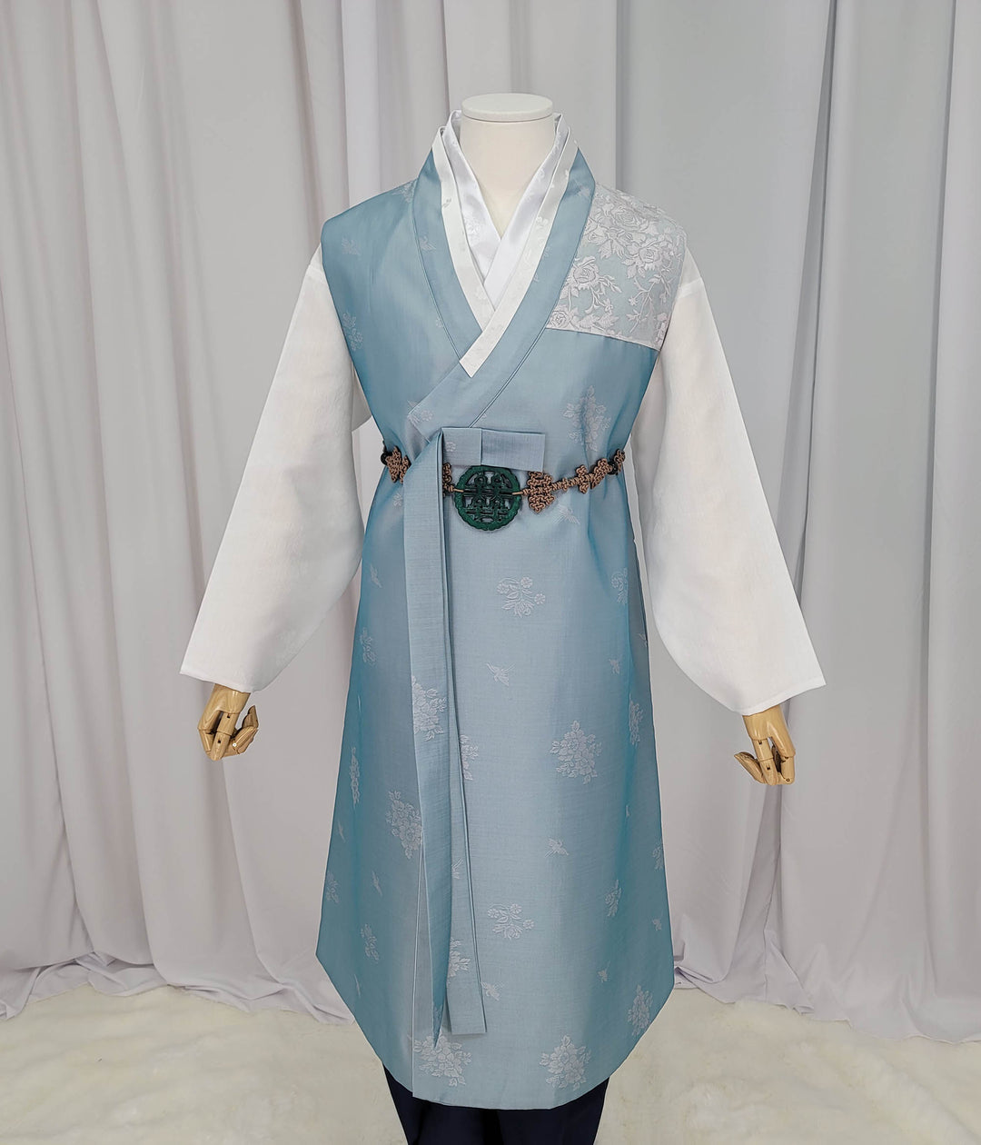 Korean Traditional Man Male Personal Custom Hanbok&nbsp; Light Blue Dad Son Couple Wedding Party Ceremony OSM150