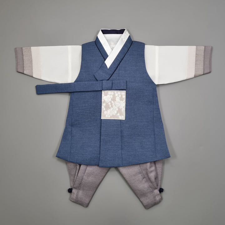 Hanbok Boy Baby Korea Traditional Clothing Set First Birthday Celebration Party 100th Birth Celebration 1-15 years Baby Blue HGB102