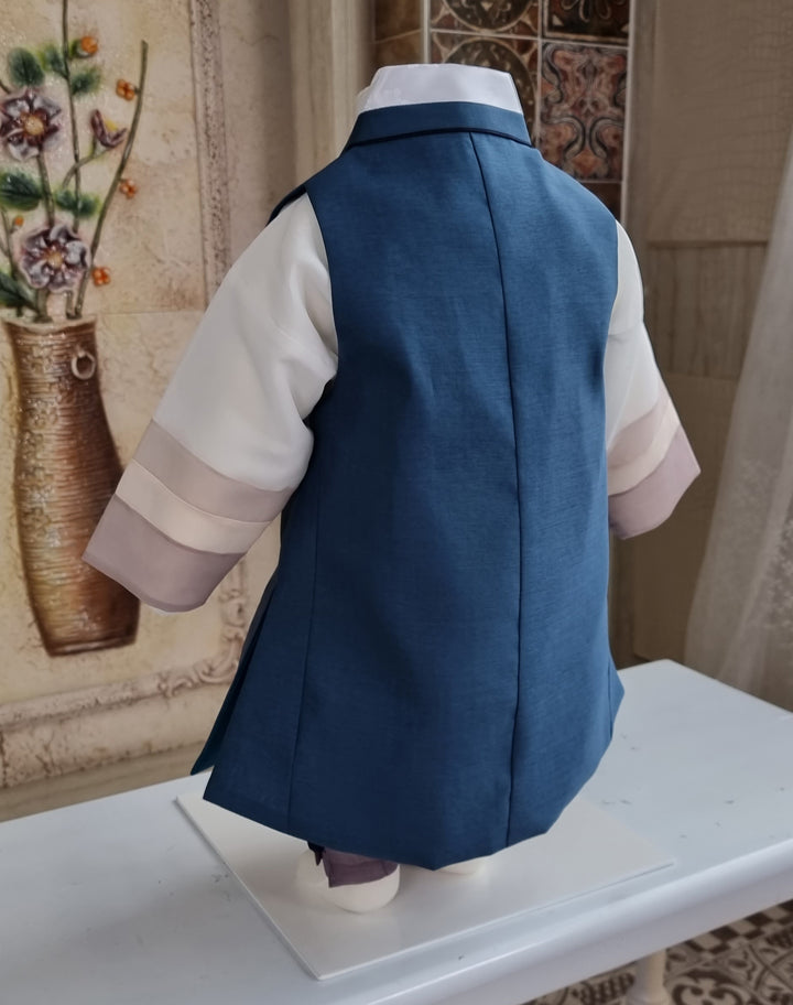 Hanbok Boy Baby Korea Traditional Clothing Set First Birthday Celebration Party 100th Birth Celebration 1–15 years Baby Green-Blue HGB101