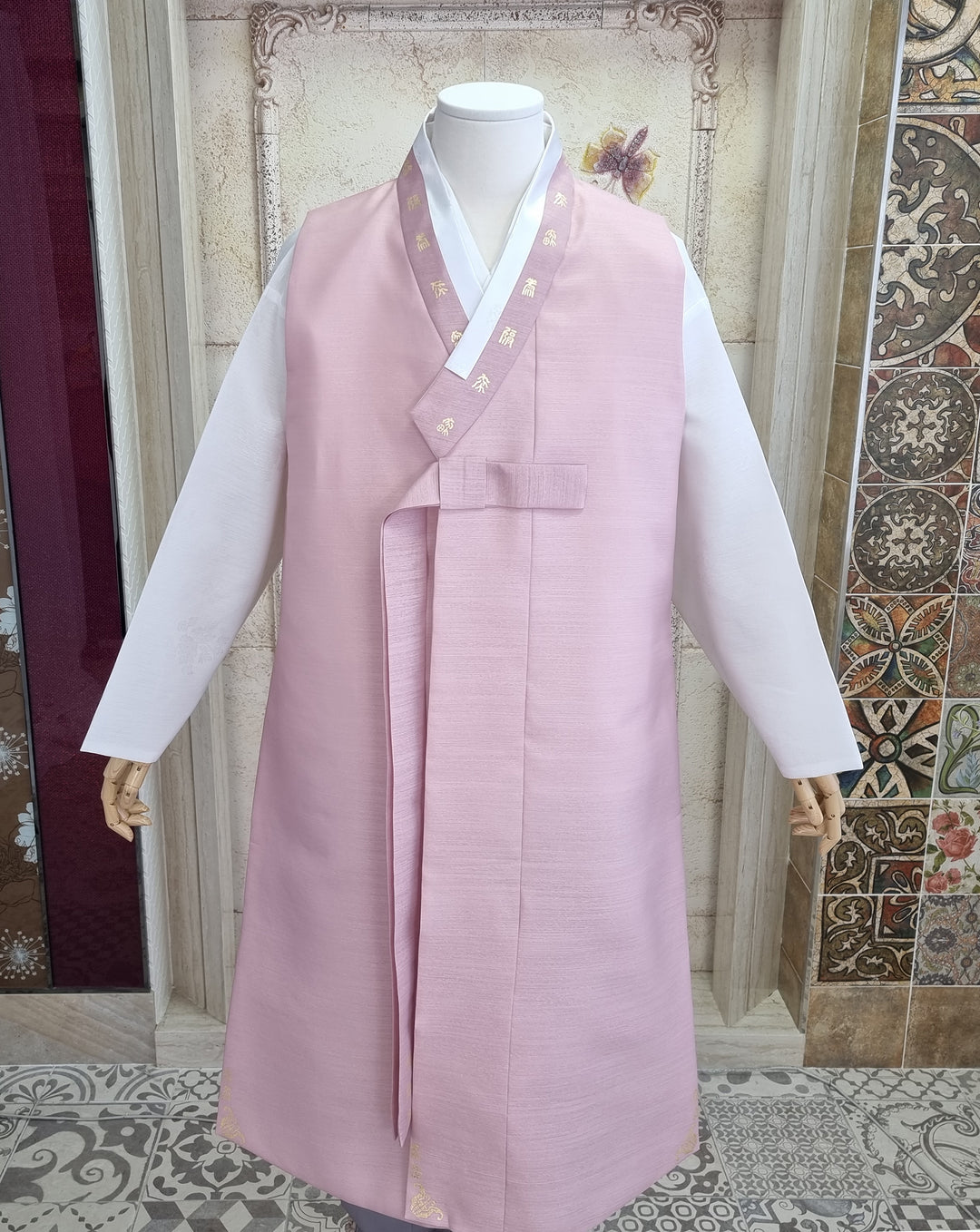 Korean Traditional Man Personal Custom Hanbok Wedding Party Ceremony Pink Groom Father Hanbok OSM132