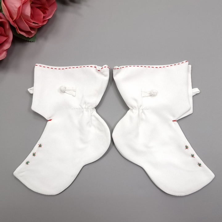 Korean Traditional Boy Girl Baby Hanbok Socks Beoseon 버선 White Stitches Baikil Dol 1 Year SOC021