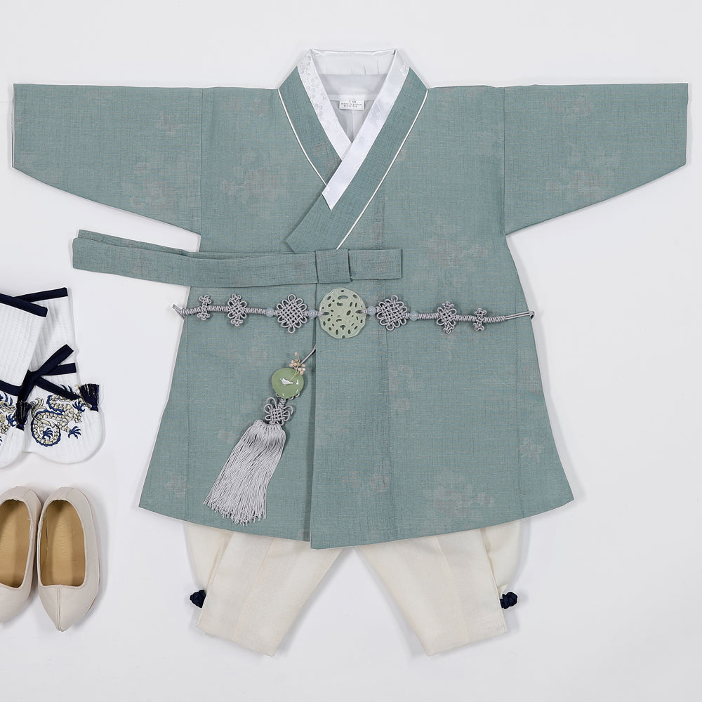 Korean Traditional Boy Baby Hanbok Dol Baikil Party Celebration 100th Days 1-2 Ages Khaki Green HGB101