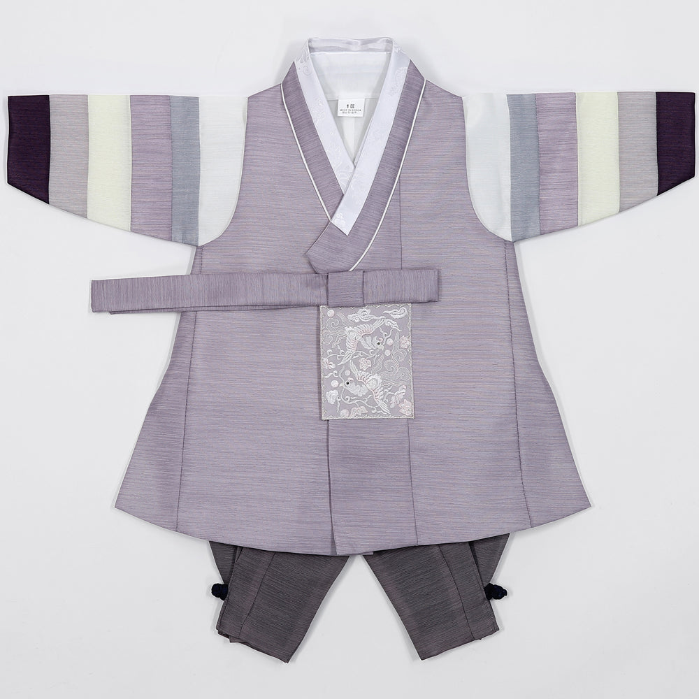 Korean Traditional Boy Baby Hanbok Dol Baikil Party Celebration 100th Days 1-10 Ages Violet Saekdong HGB108