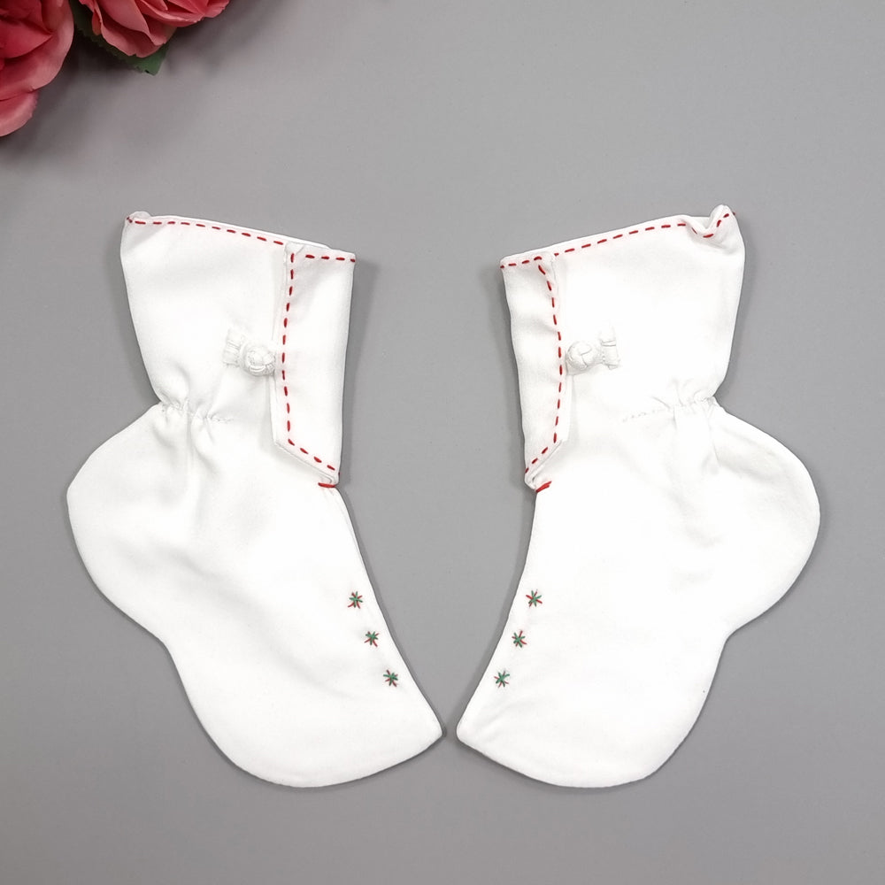 Korean Traditional Boy Girl Baby Hanbok Socks Beoseon 버선 White Stitches Baikil Dol 1 Year SOC021