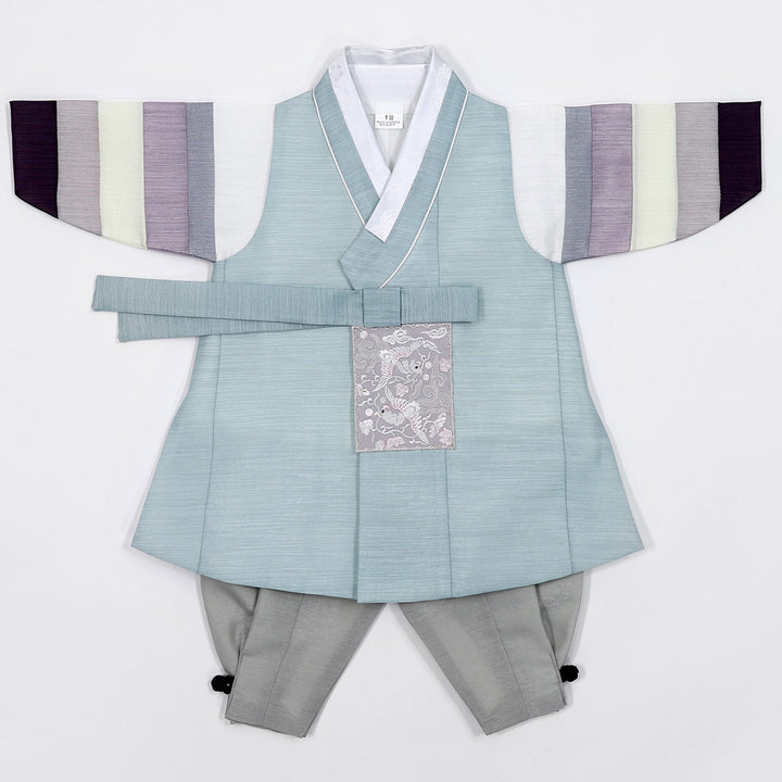 Korean Traditional Boy Baby Hanbok Dol Baikil Party Celebration 100th Days 1-10 Ages Mint 색동 HGB109