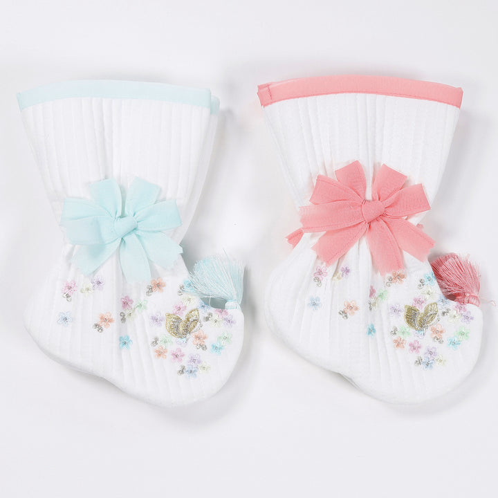 Korean Traditional Boy Girl Baby Hanbok Socks Beoseon 버선 Flower Embroidery Pastel Color Dol 1 Year SOC014