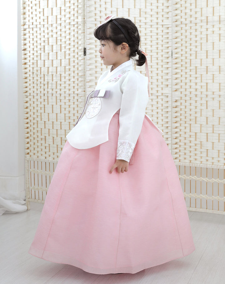 Hanbok Girl Baby Korea Traditional Clothing Set First Birthday Celebration Party 1–10 years 100th days Ivory Pink DGH119