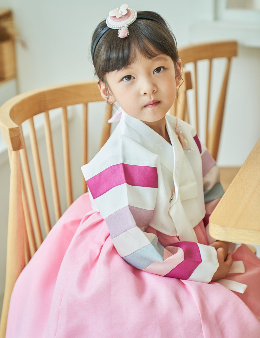 Hanbok Girl Baby Korea Traditional Clothing Set First Birthday Celebration Party 100th Birth Celebration 1–15 years White Saekdong Pink Skirt HG101