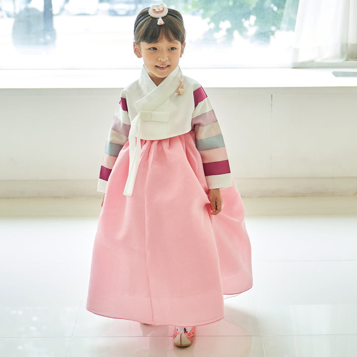 Hanbok Girl Baby Korea Traditional Clothing Set First Birthday Celebration Party 100th Birth Celebration 1–15 years White Saekdong Pink Skirt HG101