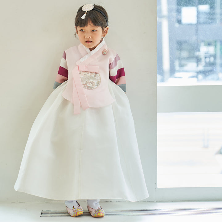 Hanbok Girl Baby Korea Traditional Clothing Set First Birthday Celebration Party 100th Birth Celebration 1–15 years White Skirt HG103