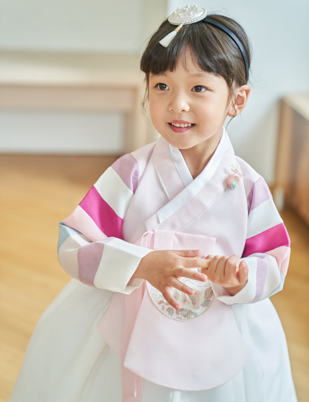 Hanbok Girl Baby Korea Traditional Clothing Set First Birthday Celebration Party 100th Birth Celebration 1–15 years White Skirt HG103