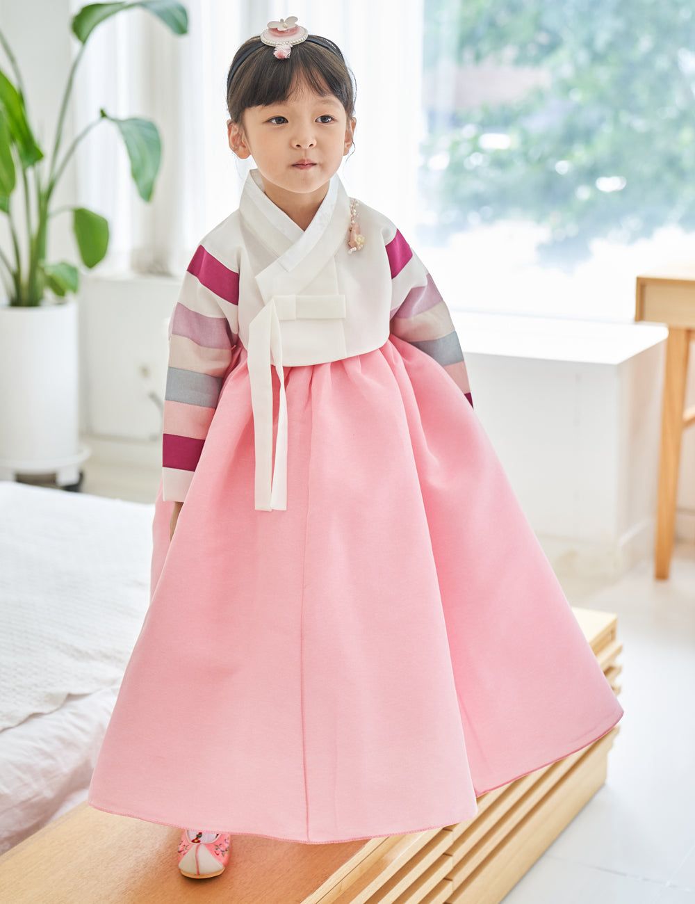 Hanbok Girl Baby Korea Traditional Clothing Set First Birthday Celebration Party 100th Birth Celebration 1–15 years White Saekdong Pink Skirt HG101