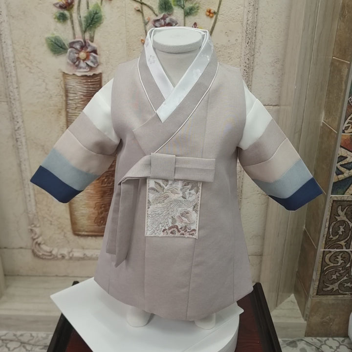 Hanbok Boy Baby Korea Traditional Clothing Set First Birthday Celebration Party 100th Birth Celebration 1–15 years Baby Beige Saekdong HGB109